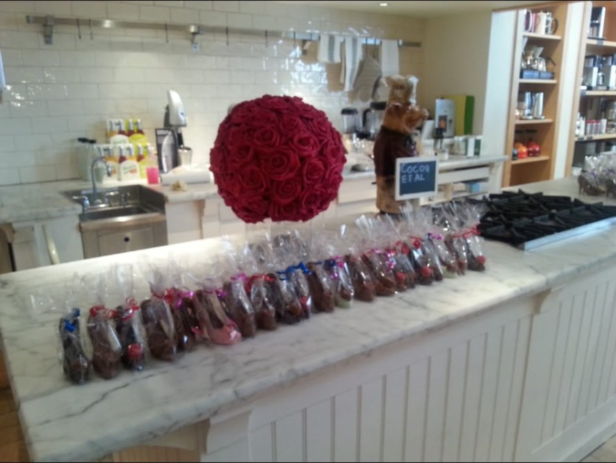 OmegaFoodService.ca chocolate shoe atelier display prepared for an event
